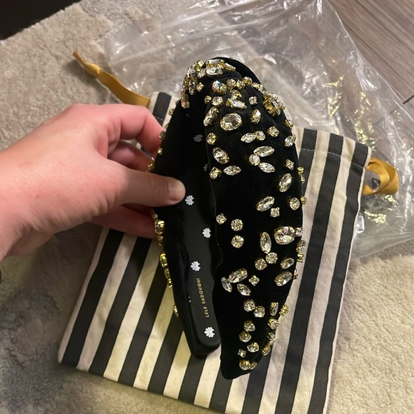 New Lele Sadoughi Crystal Headband in Black - Picture 1 of 4